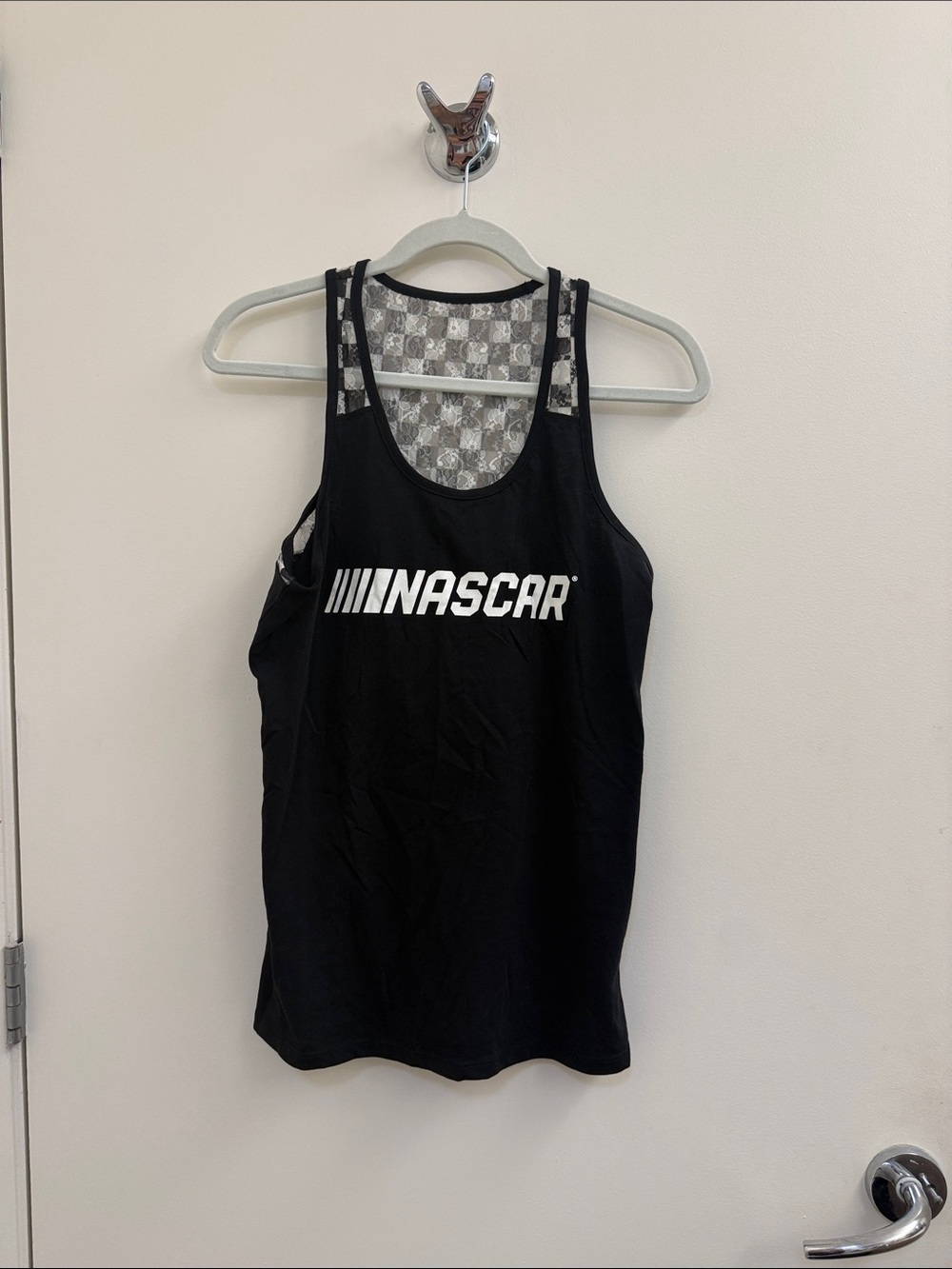 Nascar Black Racerback Logo Tank Top